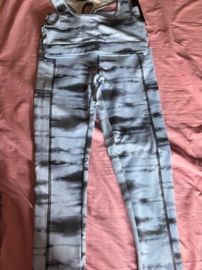 JVINI Gray & Black Tie-Dye Track Leggings